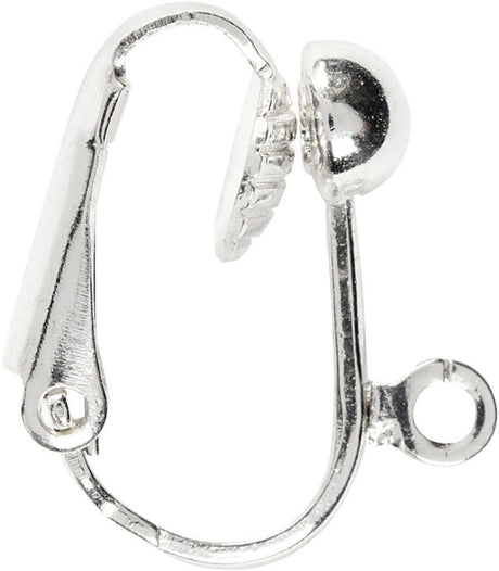 Boucles d'oreilles clips Creativ company, l: 16,5 mm, l: 1,5 mm, diamètre du trou 1,6 mm, argenté, 6 pièces 1 boîte