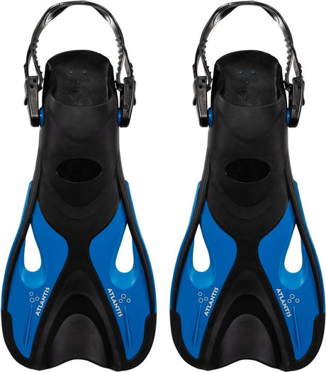 Dauphin Atlantis - palmes - palmes - sangle de talon réglable - pour natation snorkeling - adultes - noir bleu pétrole - 36-41