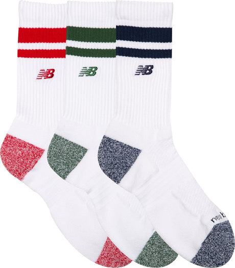 Chaussettes de sport unisexes New Balance Active Premium Stripe Crew Sock - assorties