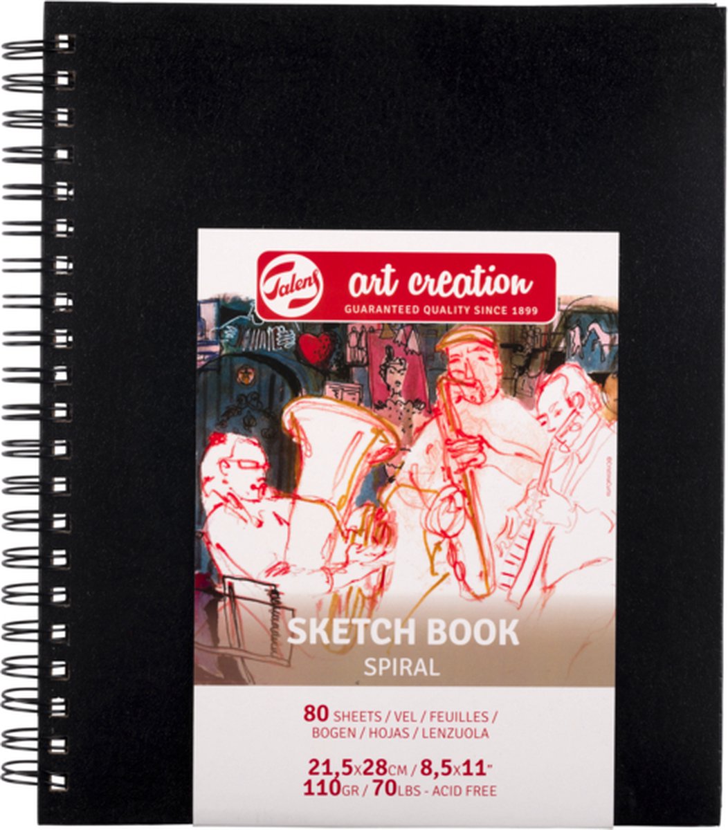 Talens art création carnet de croquis spirale 21,5x28cm 110g 80v