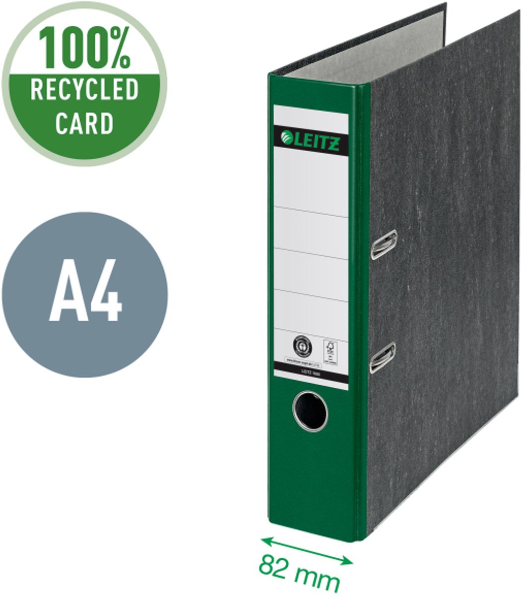 Dossier Leitz 180° nuageux a4 - 80mm - 100% recyclé - vert - 3 pièces