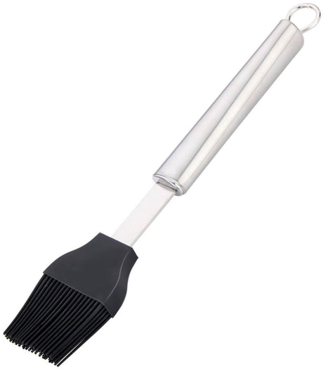 Alpina siliconen bakkwast 24 cm – keukenkwast rvs handgreep – zwart