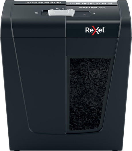 Destructeur de papier silencieux Rexel secure s5 - bandes p2 - jusqu'à 5 feuilles - 10l - noir