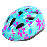 Casque de vélo enfant Volare - xs - fleurs bleu rose - 47-51 cm - très petit modèle