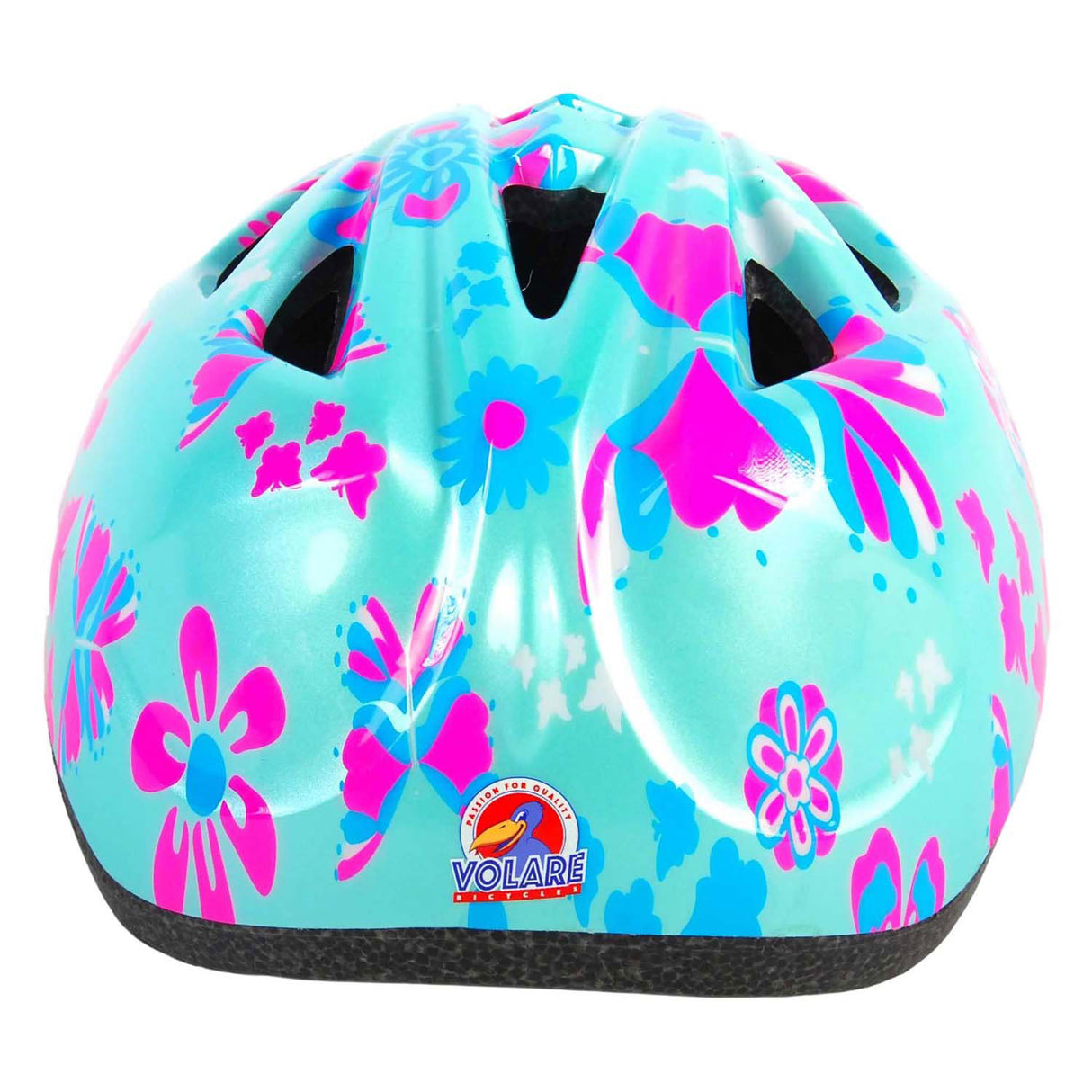 Casque de vélo enfant Volare - xs - fleurs bleu rose - 47-51 cm - très petit modèle