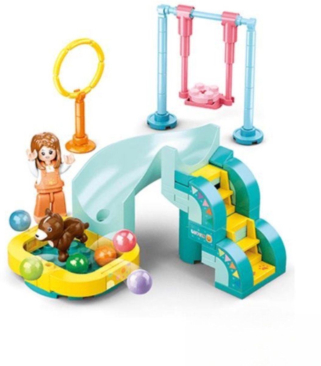 Sluban Girls Dream Dogs Aire de jeux jouets de construction pour enfants à partir de 6 ans - jouets de construction modèle de jeu d'animaux - boîte de construction avec 90 blocs de construction et 1 figurine - m38-b0970e