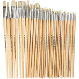 Pinceaux Creativ company nature line, taille 1+2+4+8+14+20, l: 27,5-33 cm, l: 5-19 mm, plats, 64 pièces 1 boîte