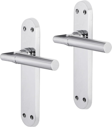Impresso deurkruk - galway - voor binnen - ovaal deurschild met schroeven - chroom - 2 stuks