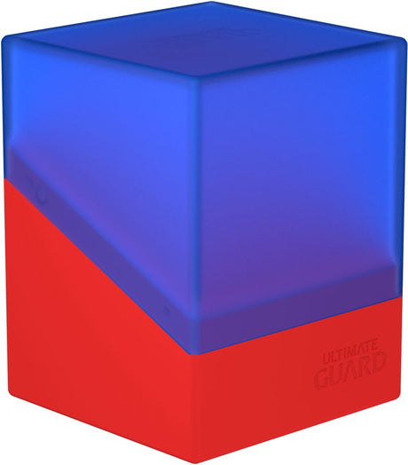 Ultimate guard boulder 100+ synergie - boîtes de cartons bleus et rouges