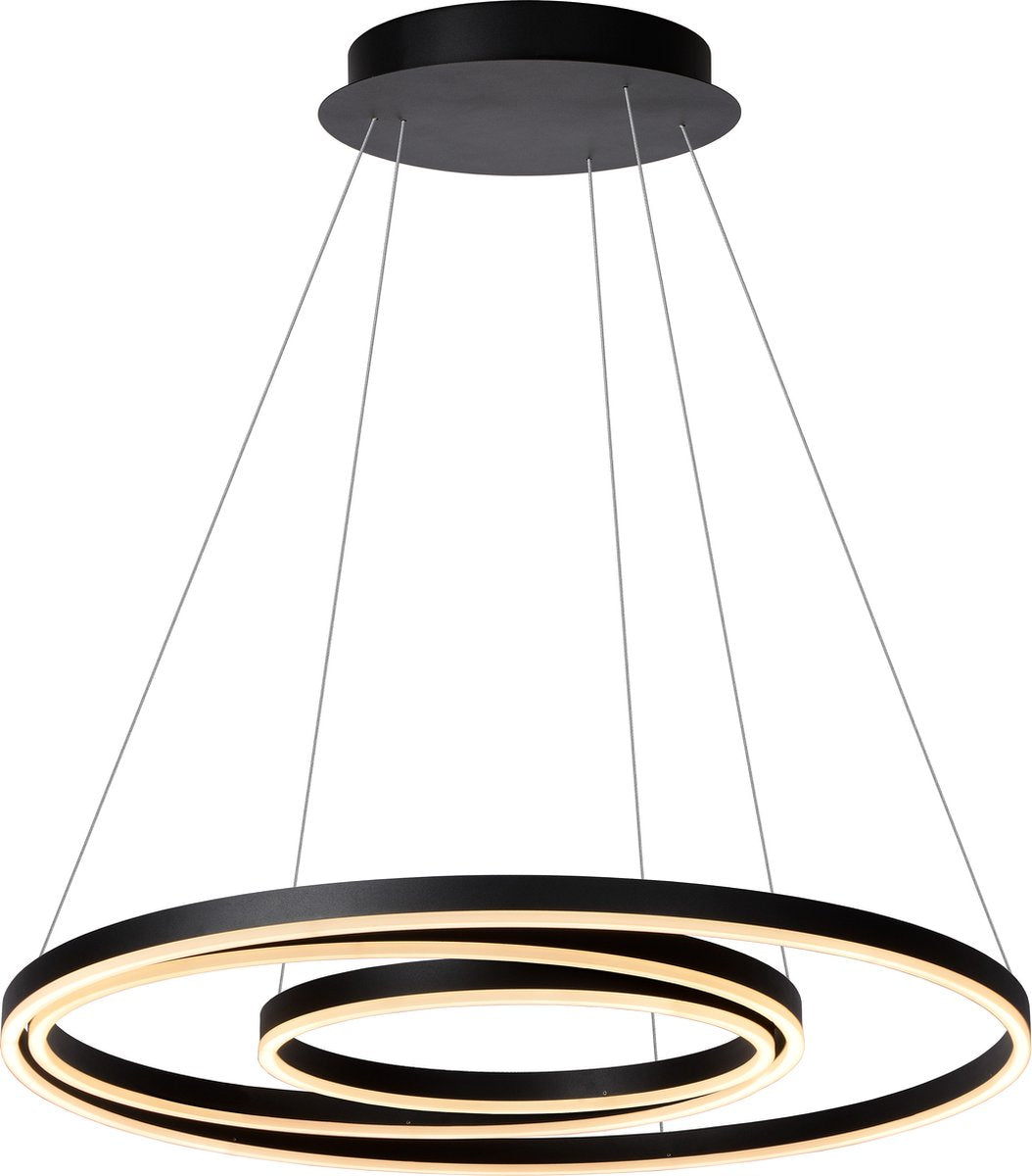 Lucide triniti - suspension - ø 80 cm - LED dimmable - 3000k - noir