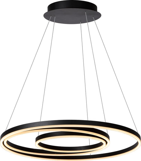 Lucide triniti - suspension - ø 80 cm - LED dimmable - 3000k - noir
