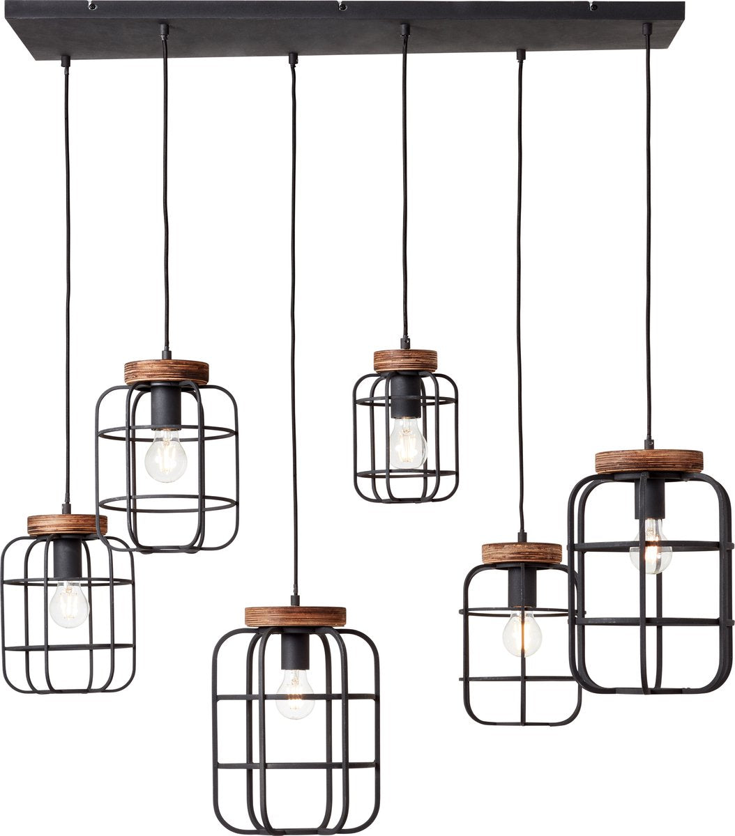 Brilliant Gwen - suspension - E27 max 6x40W - bois noir
