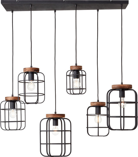 Brilliant Gwen - suspension - E27 max 6x40W - bois noir