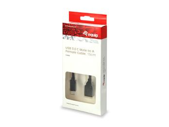 Equip 133455 câble usb 3.0 type c mâle pour taper une femelle, 15cm