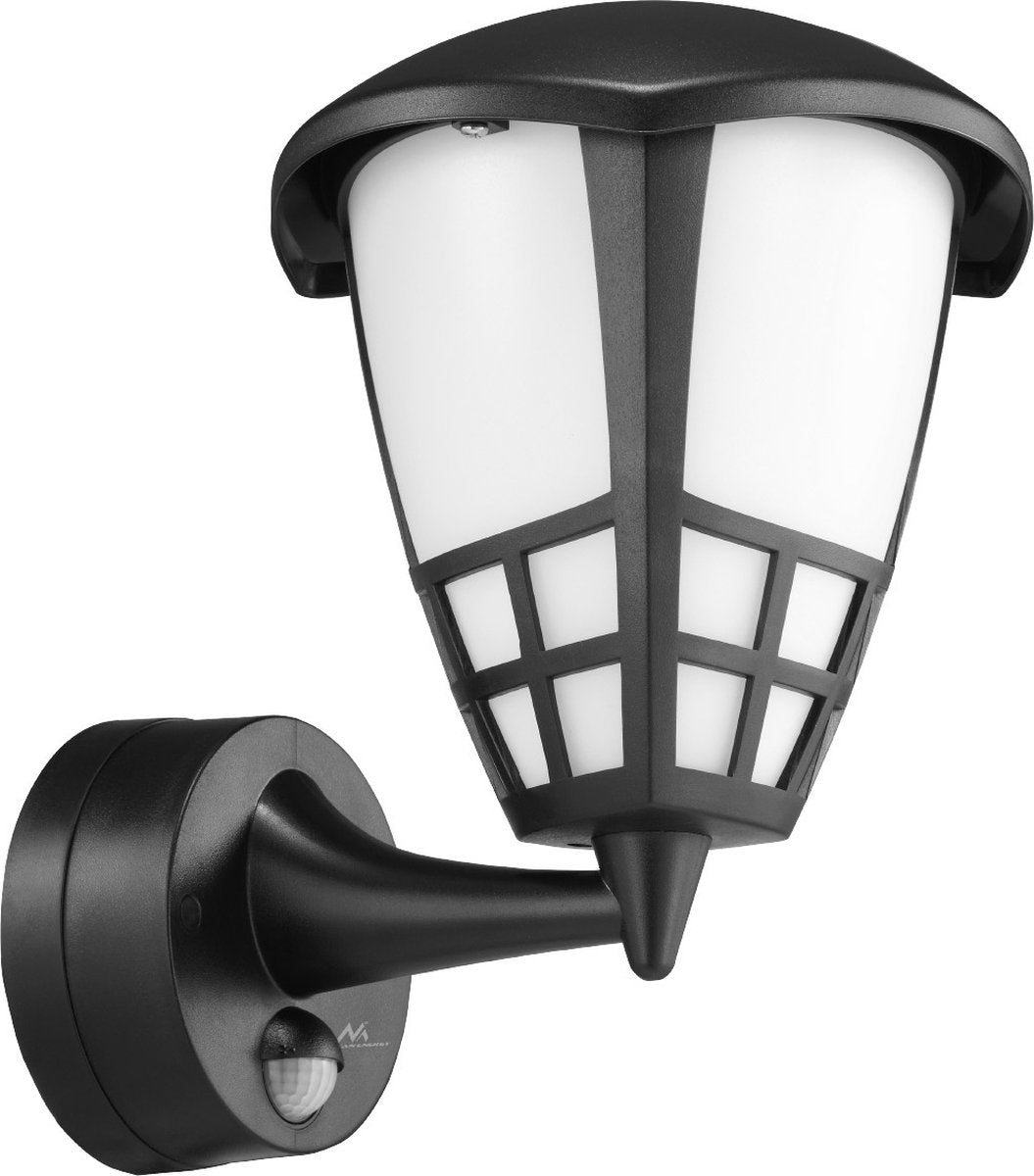 Maclean - lampe d'extérieur - applique - applique avec détecteur de mouvement - ip65 - max 60w - e27 - noir