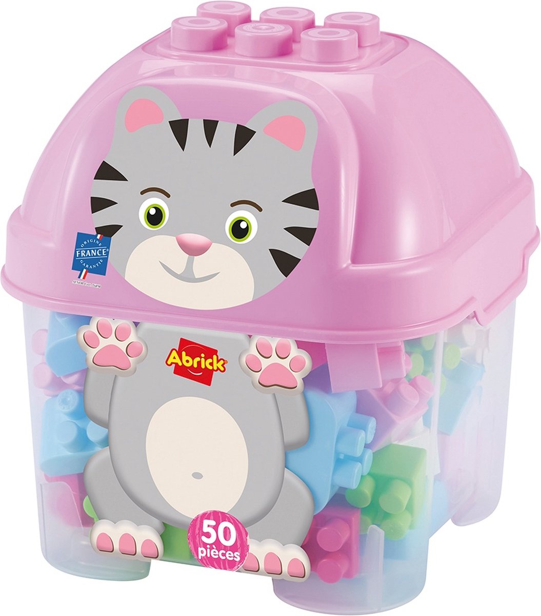 Ecoffier ecoiffier abrick blocs de construction chat en boîte de rangement - 50 pcs.