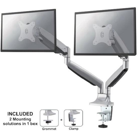 Neomounts Neomounts FPMA-D750DSILVER Flatscreen Monitor Bureauser Mue, 2x 10-30, 9 kg,