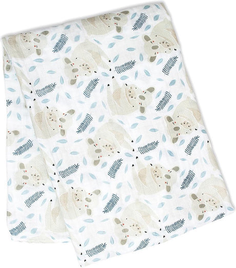Lulujo - mousseline - emmaillotage - coton - 120x120 cm - koala moderne