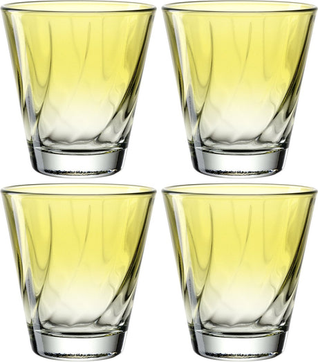 Verre à boire Leonardo twist 215ml jaune - set 4