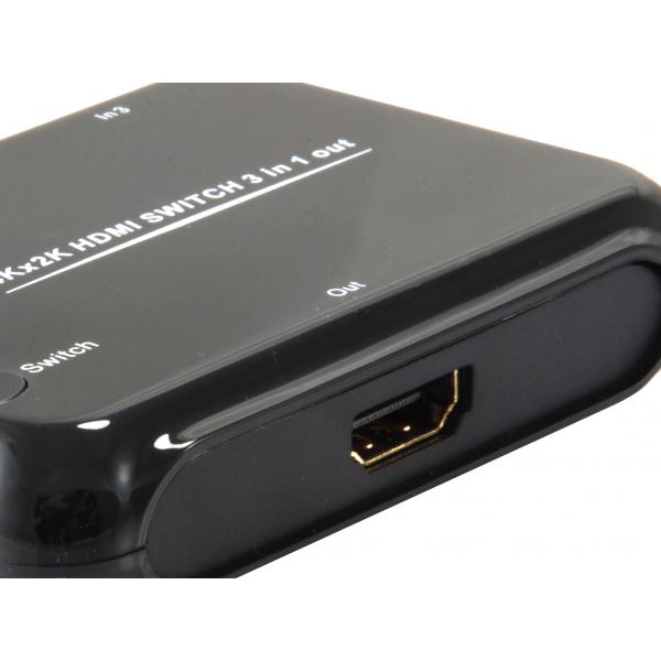 Equip 332721 commutateur HDMI, 3x, HDMI1.4, Dolby True-HD, 7.1 canaux, noir