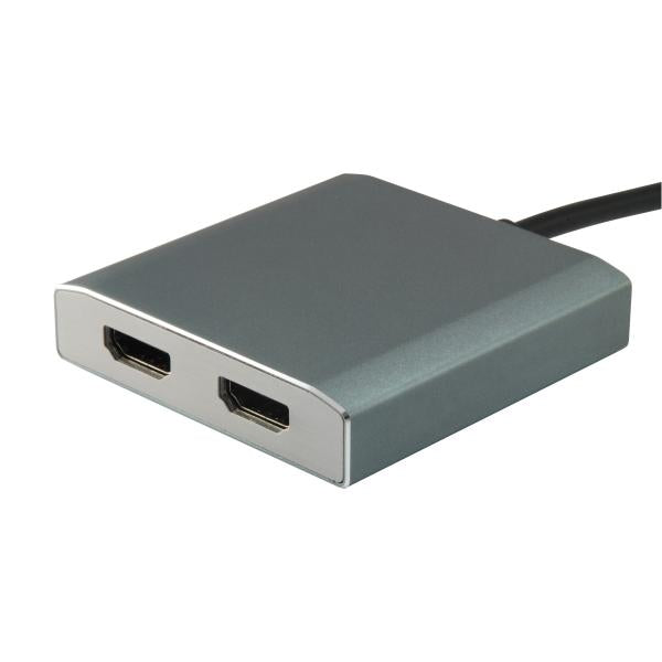 Equip 133464 Adaptateur USB Type C vers 2x HDMI femelle, 2160p à 30 Hz, USB3.1 Gen1, gris