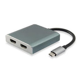 Equip 133464 Adaptateur USB Type C vers 2x HDMI femelle, 2160p à 30 Hz, USB3.1 Gen1, gris
