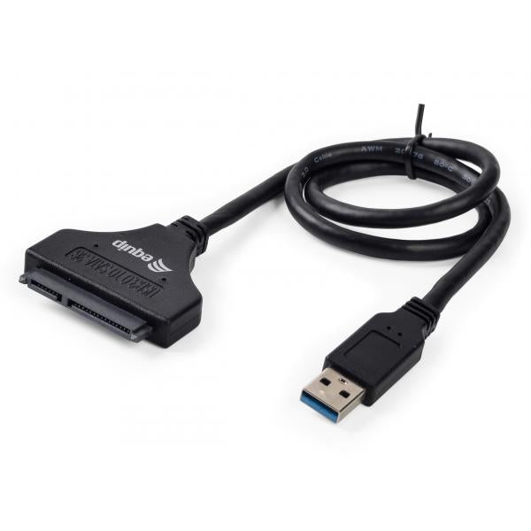 Equipéiert 133471 USB3.0 op SATA Adapter, männlech männlech, 0,5 m, schwaarz