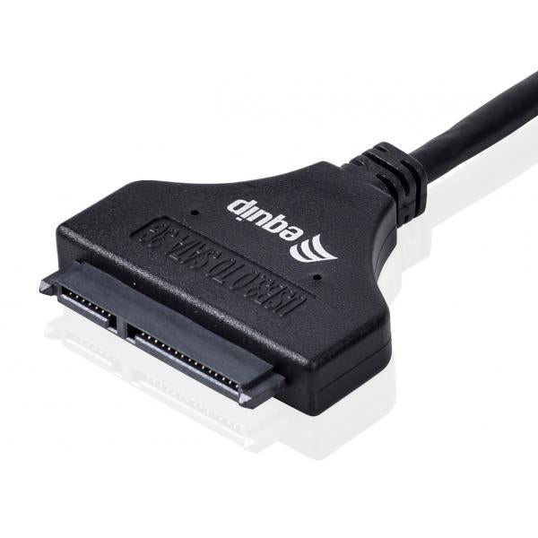 Equipéiert 133471 USB3.0 op SATA Adapter, männlech männlech, 0,5 m, schwaarz