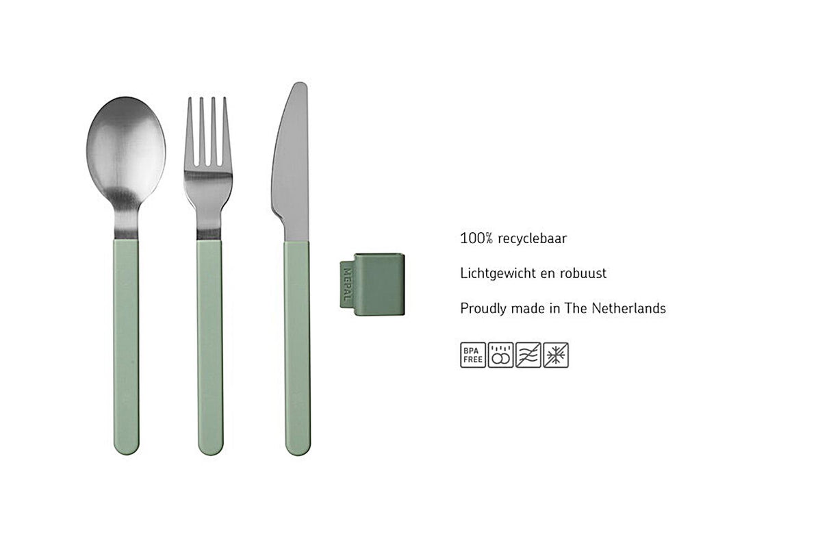 Mepal set de couverts silueta 3 pièces - sauge
