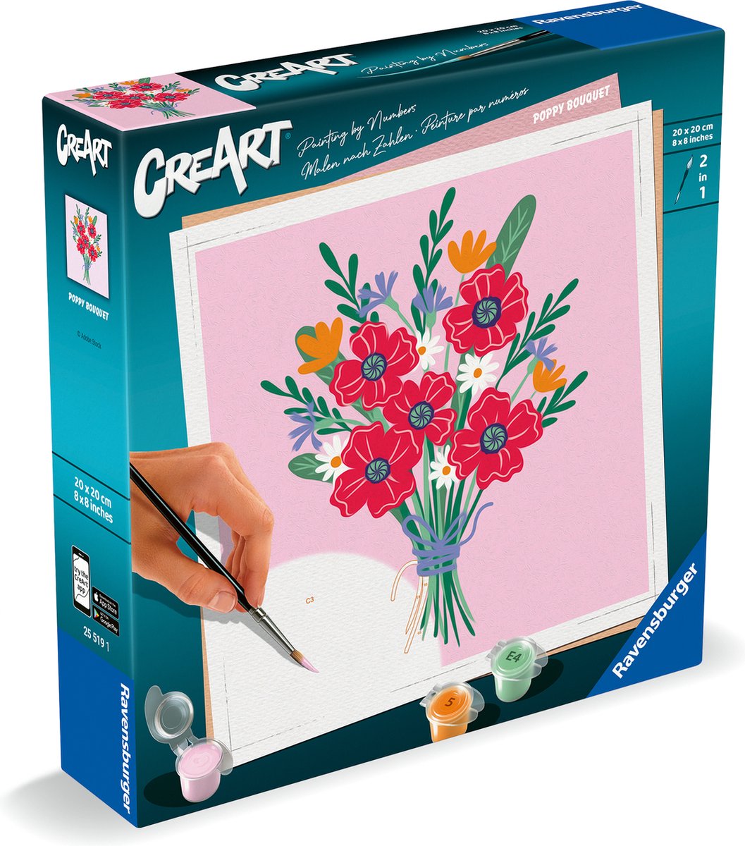 Peinture créative par numéro Ravensburger - bouquet de coquelicots