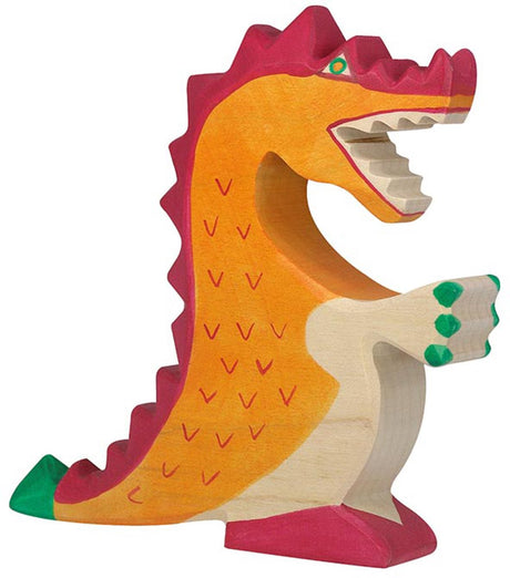 Holztiger Contes de fées et chevaliers - dragon rouge - 17x3x16cm - figurine en bois - fait main