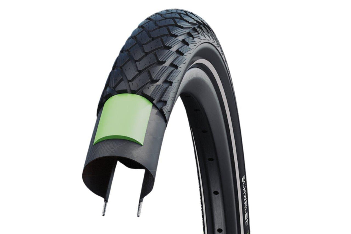 Schwalbe tire green marathon greenguard 20 x 1.75 47-406mm black with reflection