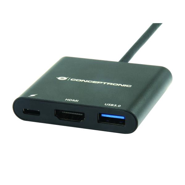 ConceptTronic Donn01b Donn USB-C til HDMI-adapter, USB 3.2 Gen 1 (3.1 Gen 1) Type-A C, HDMI, svart