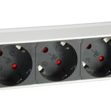 Equip 333309 Unité de distribution électrique allemande à 7 prises avec protection contre les surtensions + interrupteur, type f, 1,5 mm²