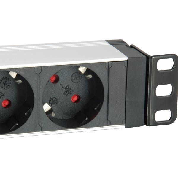 Equip 333309 Unité de distribution électrique allemande à 7 prises avec protection contre les surtensions + interrupteur, type f, 1,5 mm²