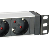 Equip 333309 Unité de distribution électrique allemande à 7 prises avec protection contre les surtensions + interrupteur, type f, 1,5 mm²