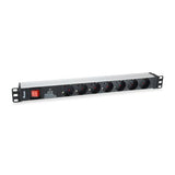 Equip 333309 Unité de distribution électrique allemande à 7 prises avec protection contre les surtensions + interrupteur, type f, 1,5 mm²