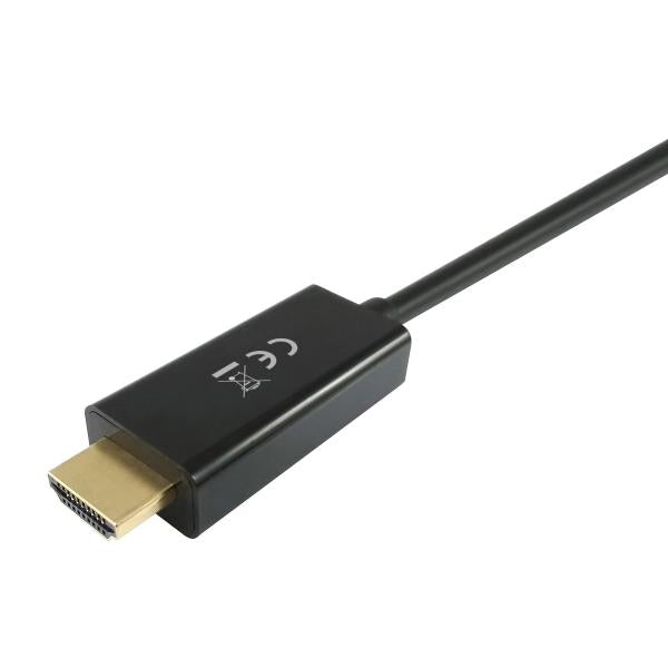 Wyposaż 119390 Displayport do kabla HDMI, Displayport -> HDMI, mężczyzna, prosto, 2m, czarny