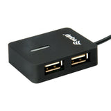 Equip 128952, hub USB de voyage 4 ports, USB 2.0, 480 Mbits, plastique, noir