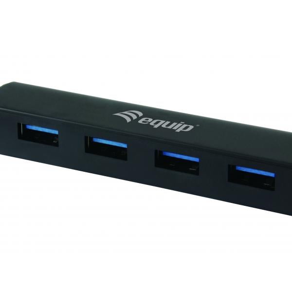 Equip 128953, hub USB 4 ports, USB 3.2 gen 1 type-a, 5000 mbits, noir