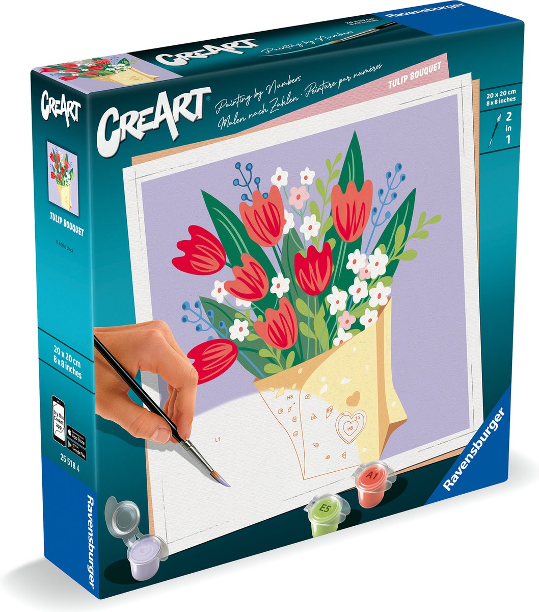 Peinture créative par numéro Ravensburger - bouquet de tulipes