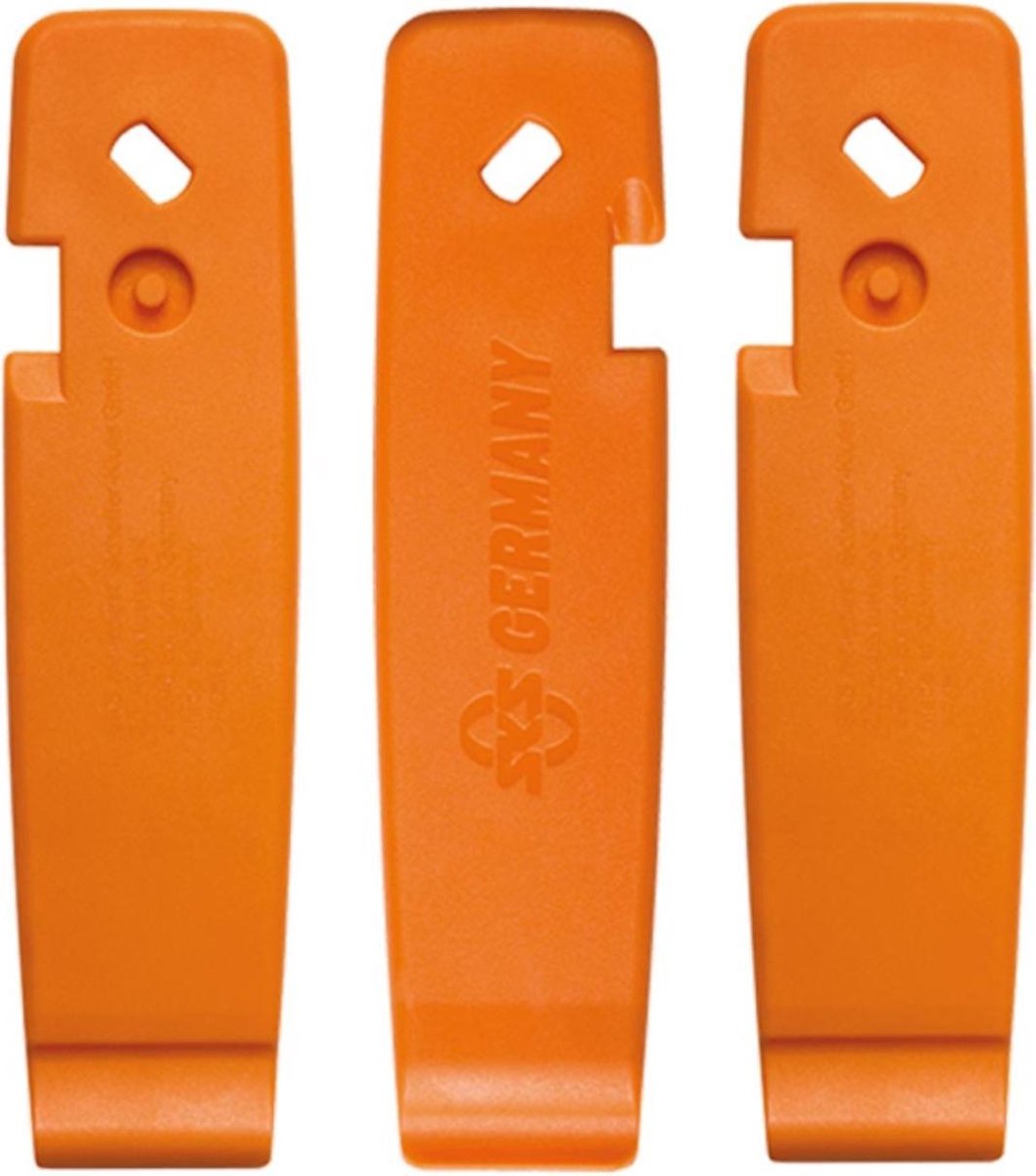 Jeu de démonte-pneus Sks - plastique - avec clé SV et purgeur AV - orange - 3 pièces