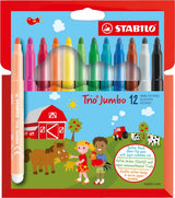 Stabilo trio jumbo - viltstift - set avec 12 pièces