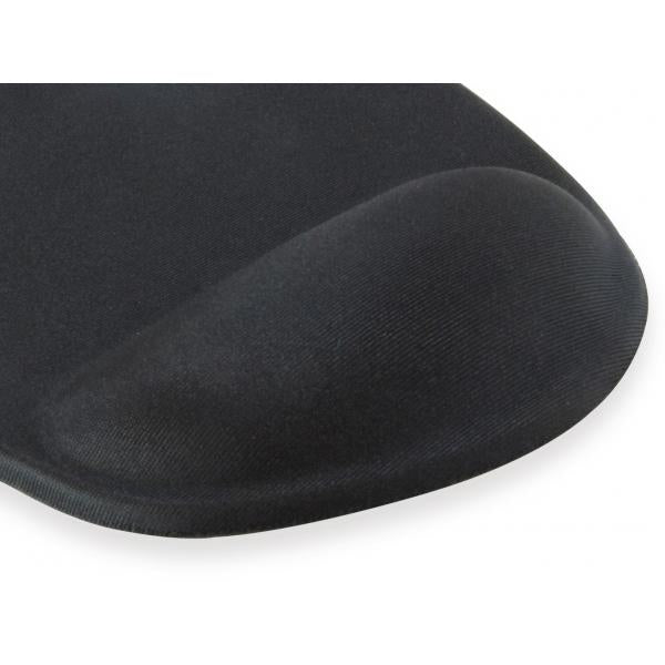 Tapis de souris en gel Equip 245014, tissu, gel, polyuréthane, repose-poignet, base antidérapante, monotone, noir