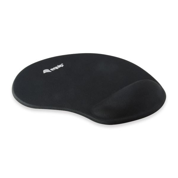 Tapis de souris en gel Equip 245014, tissu, gel, polyuréthane, repose-poignet, base antidérapante, monotone, noir