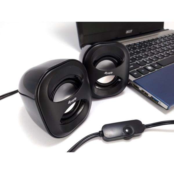 Equip 245330 mini haut-parleur USB, 2.0 canaux, filaire, 3 W, 90 - 20 Hz, 40 o, noir