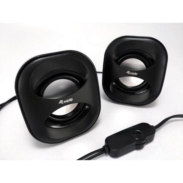 Equip 245330 mini haut-parleur USB, 2.0 canaux, filaire, 3 W, 90 - 20 Hz, 40 o, noir