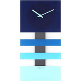 Horloge Nexttime 2855bl rayures audacieuses, 38x19 cm, murale, bleue