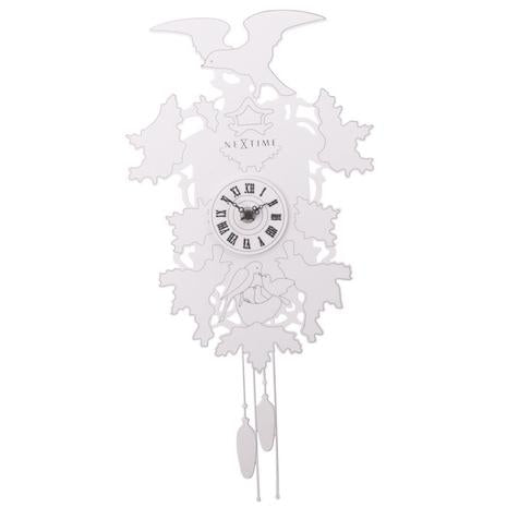 Horloge Nexttime 2988 coucou weeble, 41x21 cm, murale, blanc