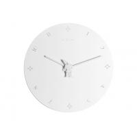 Horloge Nexttime 2989 jumping jack, damier blanc noir, ø35 cm, murale, blanc